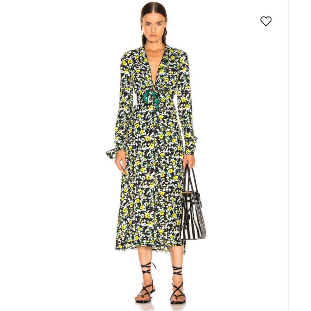 Proenza Schouler Floral Wildflower Georgette Midi Dress